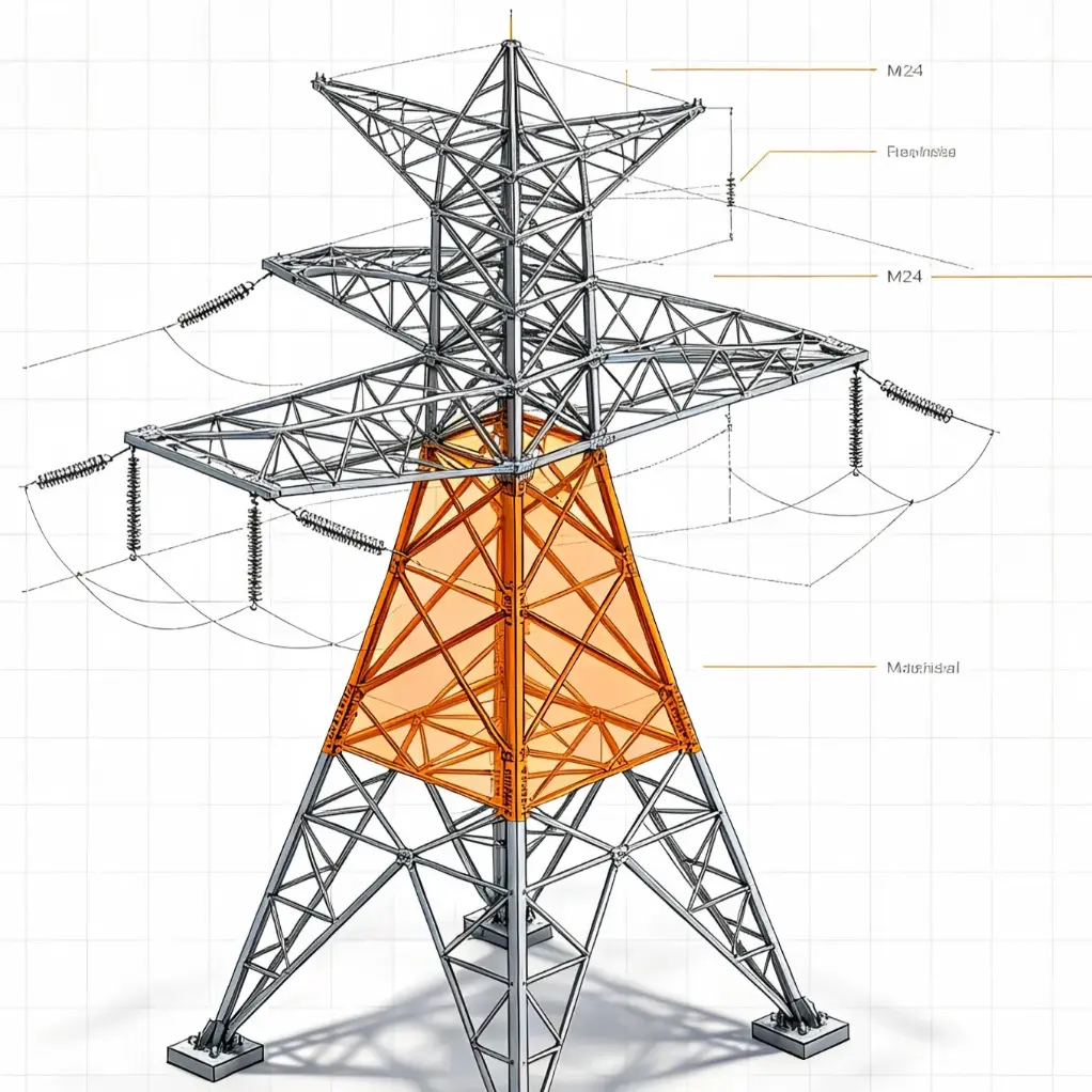 Analiza materiałowa wież stalowych energetycznych